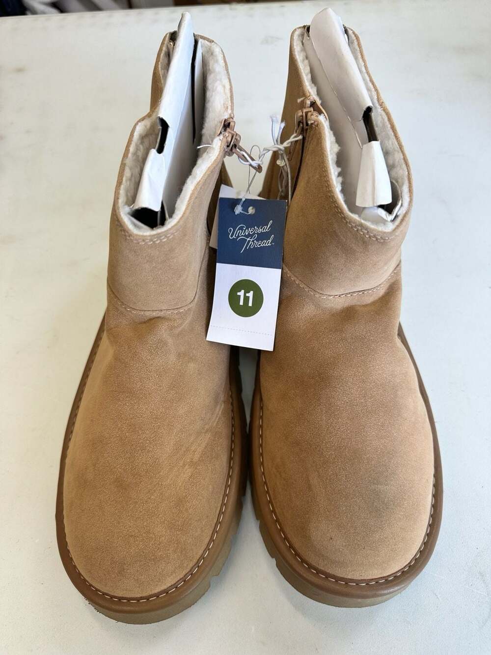 Universal Thread May Boots Size 11 Tan Suede Ankle Booties